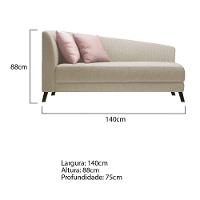 Recamier Heitor 140cm Com Almofada Lado Direito Suede Cor Begê/rosê - 5