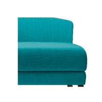 Recamier Heitor 140cm Com Almofada Lado Direito Suede Cor Azul Turquesa/bege - 2