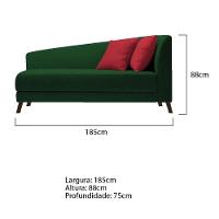 Recamier Heitor 185cm Com Almofada Lado Esquerdo Suede Cor Verde/vermelho - 5