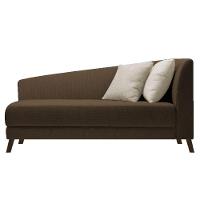 Recamier Heitor 185cm Com Almofada Lado Esquerdo Suede Cor Marrom/bege - 1