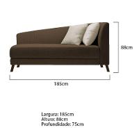 Recamier Heitor 185cm Com Almofada Lado Esquerdo Suede Cor Marrom/bege - 5
