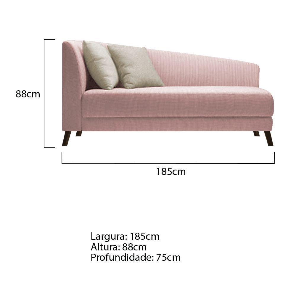 Recamier Heitor 185cm Suede Cor Rosê/bege - 5