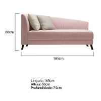 Recamier Heitor 185cm Suede Cor Rosê/bege - 5