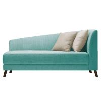 Recamier Heitor 185cm Com Almofada Lado Esquerdo Suede Cor Azul Tiffany/bege - 1