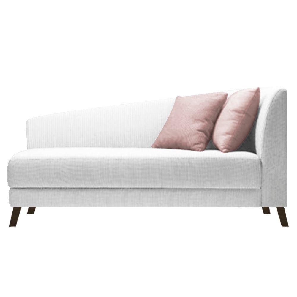 Recamier Heitor 185cm Com Almofada Lado Esquerdo Suede Cor Branco/rosê - 1