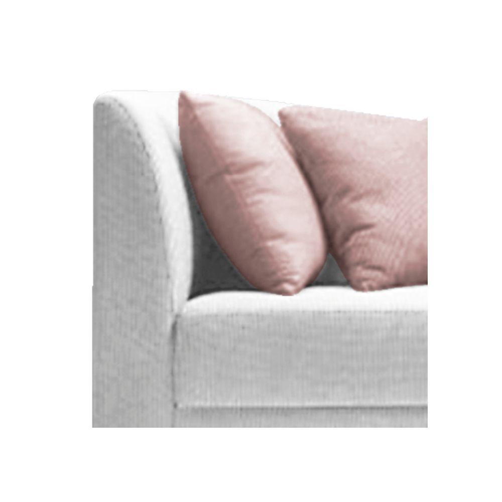 Recamier Heitor 185cm Com Almofada Lado Esquerdo Suede Cor Branco/rosê - 3