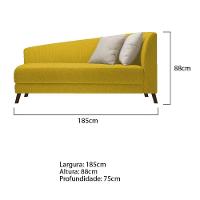 Recamier Heitor 185cm Com Almofada Lado Esquerdo Suede Cor Amarelo/bege - 7