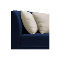 Recamier Heitor 185cm Suede Cor Azul Marinho/bege - 3