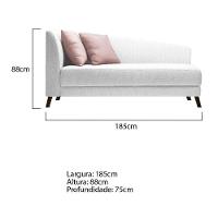 Recamier Heitor 185cm Com Almofada Lado Direito Suede Cor Branco/rosê - 5