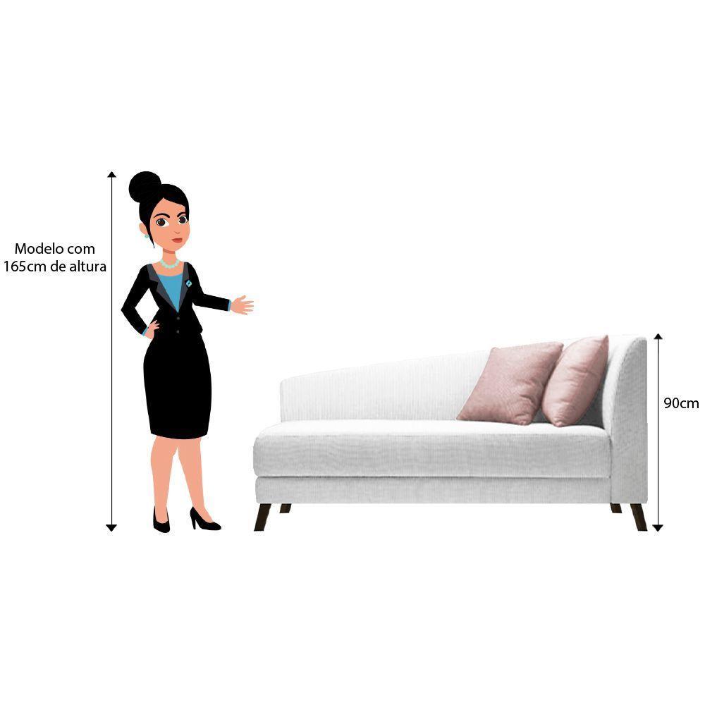 Recamier Heitor 160cm Com Almofada Lado Esquerdo Suede Cor Branco/rosê - 4