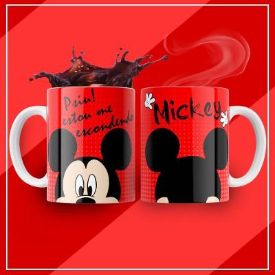 Caneca De Porcelana 325ml Decorada Turminha Da Disney Mickey