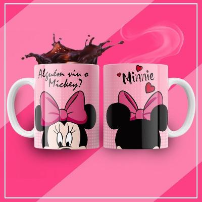 Caneca De Porcelana 325ml Decorada Turminha Da Disney Minnie