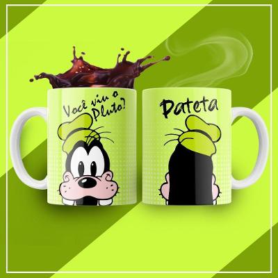 Caneca De Porcelana 325ml Decorada Turminha Da Disney Pateta