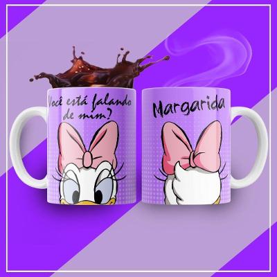 Caneca De Porcelana 325ml Decorada Turminha Da Disney Margarida