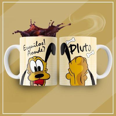 Caneca De Porcelana 325ml Decorada Turminha Da Disney Pluto