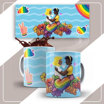 Caneca De Porcelana 325ml Lgbt Decorada Lgbt 8