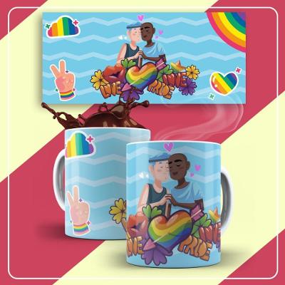Caneca De Porcelana 325ml Lgbt Decorada Lgbt 9