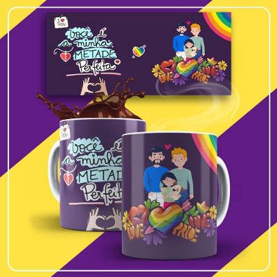 Caneca De Porcelana 325ml Lgbt Decorada Lgbt 18