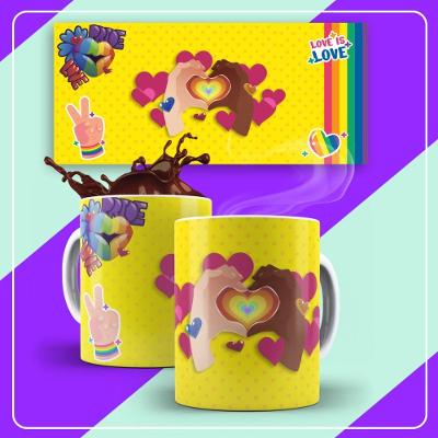 Caneca De Porcelana 325ml Lgbt Decorada Lgbt 6