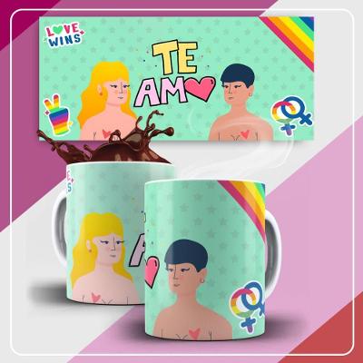 Caneca De Porcelana 325ml Lgbt Decorada Lgbt 3