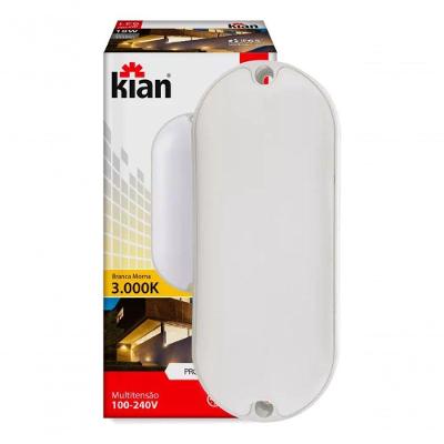 Kit 3 Luminárias Led Tartaruga Oval 12w Branca Morna 3000k