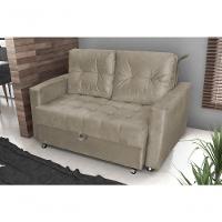 Sofá Cama Casal Reclinável Drika - Veludo Marrom Claro - 2