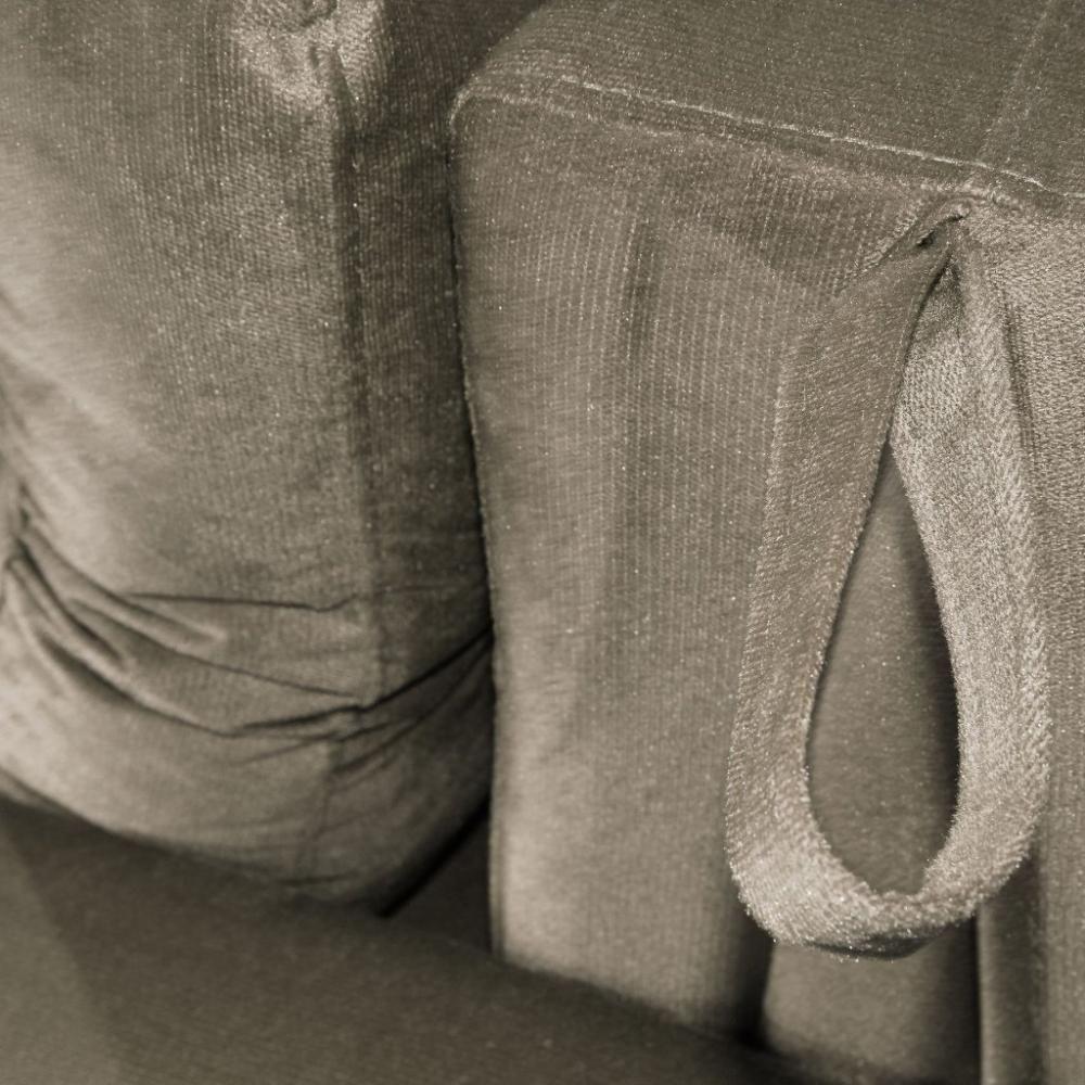 Sofá Cama Casal Reclinável Drika - Veludo Turkey Castor - 8