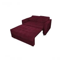 Sofá Cama Casal Reclinável Drika - Veludo Vinho - 5