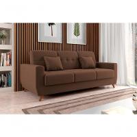 Sofá Cama Casal Reclinável Com Baú Pamela - Turkey Chocolate - 2