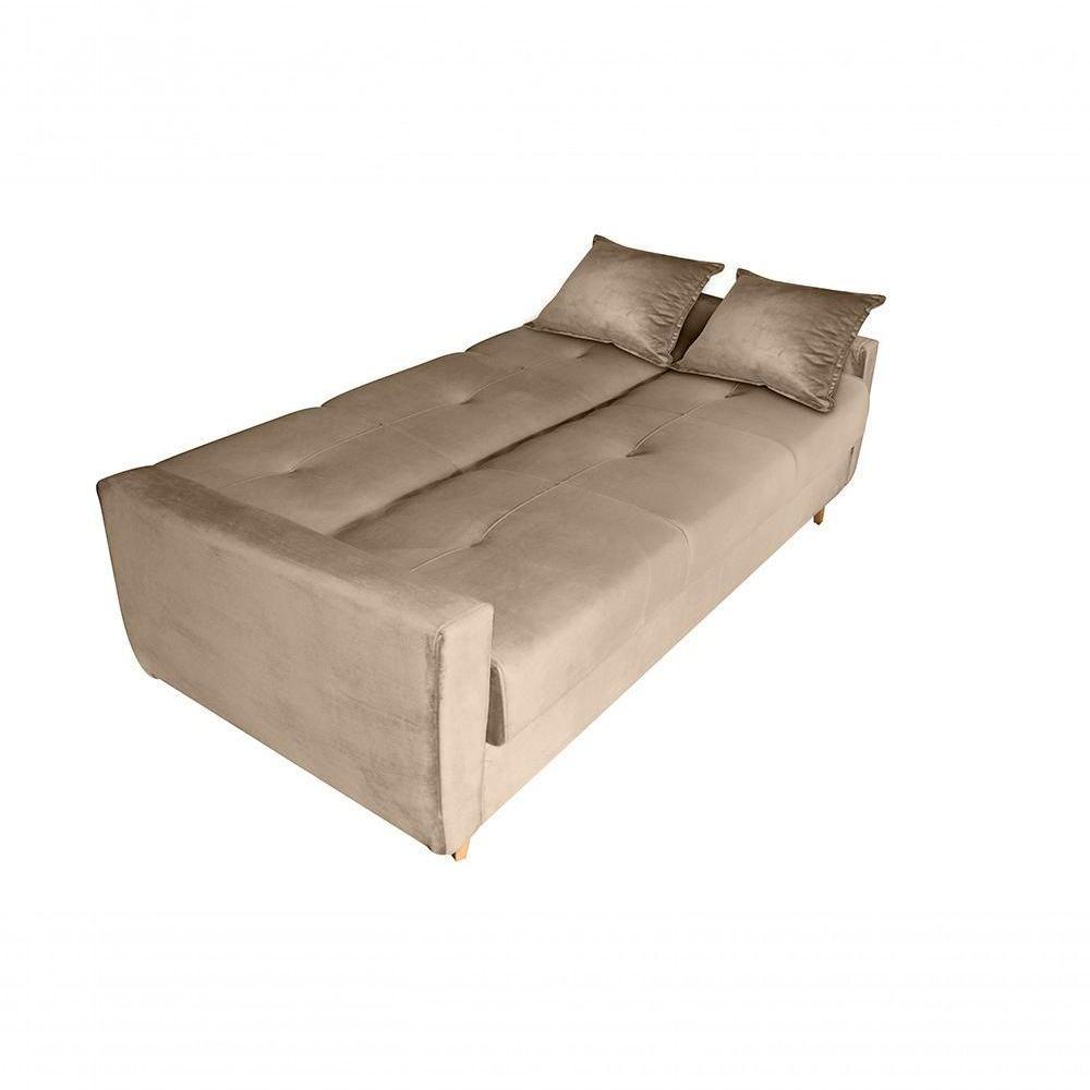 Sofá Cama Casal Reclinável Com Baú Pamela - Marrom Claro - 4