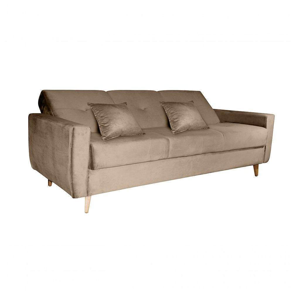 Sofá Cama Casal Reclinável Com Baú Pamela - Marrom Claro - 5