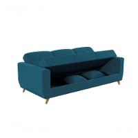 Sofá Cama Casal Reclinável Com Baú Pamela - Veludo Turkey Petroleo - 7