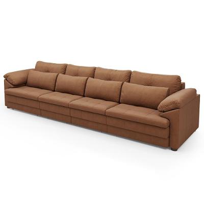 Sofá Retrátil 4 Lugares Para Sala 339cm Dijon Couro Mel S07 - Mpozenato