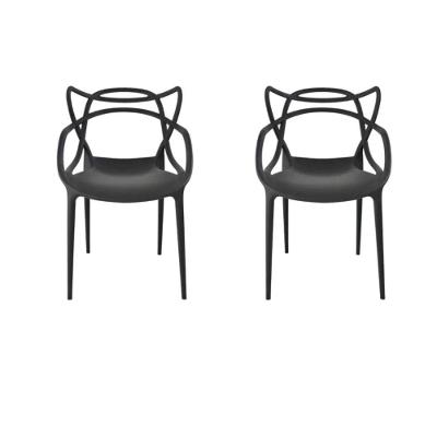 Kit 2 Cadeira Preta Allegra Para Cozinha-mesa-jantar-varanda