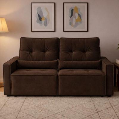 Sofá Retrátil E Reclinável Londrina 1,60m Em Veludo Com Assento D23 – Lojas Curitibanas Marrom