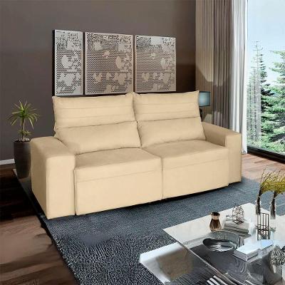 Sofá Retrátil E Reclinável 3 Lugares Viena Bege Conce - Lojas Curitibanas