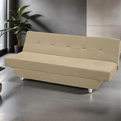 Sofá Cama Reclinável 3 Lugares Xangai Veludo Bege Conce - Lojas Curitibanas