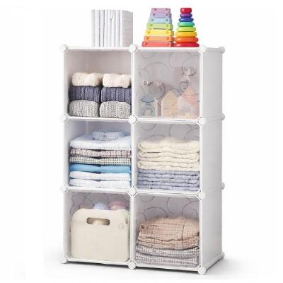 Guarda Roupa 6 Portas Armario Modular Organizador Brinquedos Decorativo Estante Multiuso Estante Empilhavel Compacta
