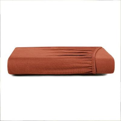 Lençol Com Elástico Altenburg Solteiro King Malha Fio Penteado Laranja Autumn