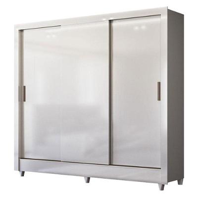 Guarda Roupa Casal 3 Portas De Correr Com Pés Italia Branco Brilho - Santos Andirá