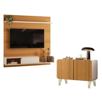 Painel Para Tv Suspenso Evo Com Buffet Benvenuto Cinamomo Off White - Hb Móveis