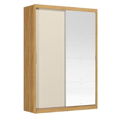 Guarda Roupa Casal Riva 22515k Com Espelho Cinamon Touch Off White Flex - Demóbile