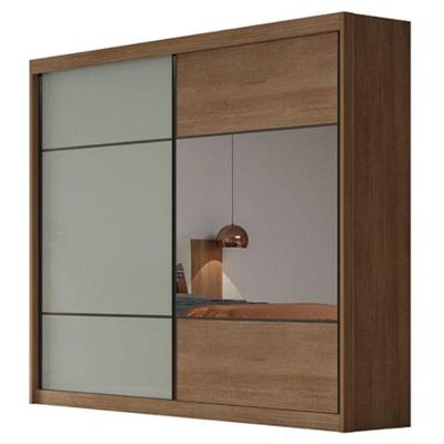Guarda Roupa Casal Belmonte 2 Portas 4 Gavetas Cumaru 25 Fendi Com Espelho - Novo Horizonte