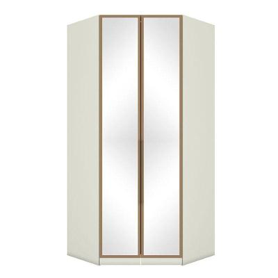 Armário De Canto Closet 2 Portas Com Espelhos New Predileto Areia Jequitibá - Henn