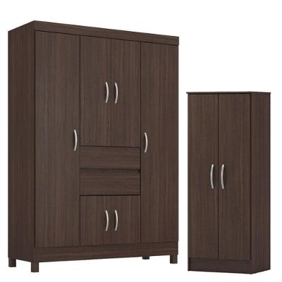 Guarda Roupa Casal Ecom 2 Com Multiuso Viena Café - Demóbile