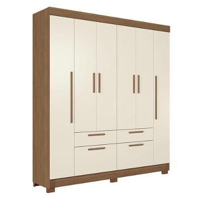 Guarda Roupa Casal 6 Portas Guarapuava Jatobá Areia - Santos Andirá