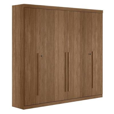 Guarda Roupa Casal Ripado 6 Portas Buriti Jatobá Acetinado - Santos Andirá