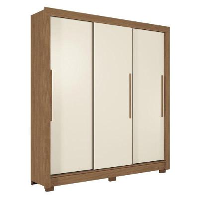 Guarda Roupa Casal 3 Portas De Correr Maringá Jatobá Areia - Santos Andirá