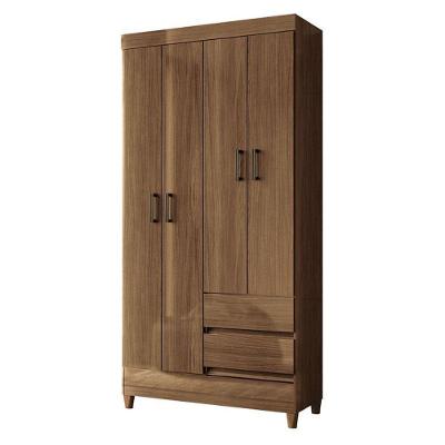 Guarda Roupa Solteiro 4 Portas Com Pés Fit Jequitibá Acetinado - Santos Andirá