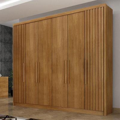 Guarda Roupa Casal Ripado Ambiente Bolonha 6 Portas 6 Gavetas Cumaru 23 - Novo Horizonte